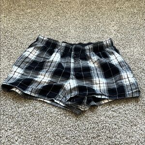 Plaid Black and White Women's Sleep/Lounge Shorts